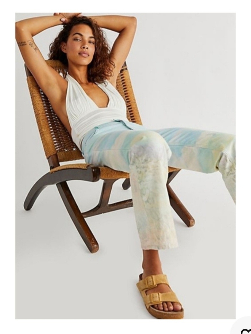 We The Free Maggie Scenic Printed Straight Jeans - Pastel Multi